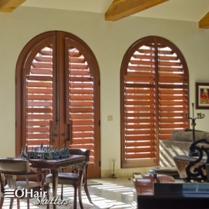 stained wood shutters